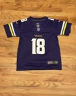 Jefferson  18 Vikings Kids Jersey White Numbers Youth Medium Stitched Jersey