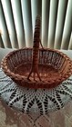Wicker Basket Small Gathering Market Vintage  Exc Condition  Braid Trim
