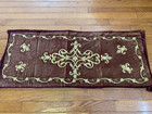 Vintage Turkish Velvet With Gold Thread Wall Hanging Rug Decor Panel 15 5    X 36   