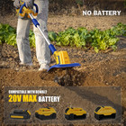 Cordless Tiller Cultivator Compatible With Dewalt 20v Battery tool Only   360rpm
