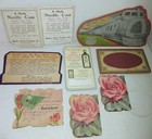 9 Vintage Needle Books Cases Deaf Mute Stanley Home Roses Train Watkins 