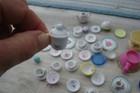 Mixed Lot Mini Child s Doll Tea Set Dishes Plates Cups Saucers Sugar Bowl
