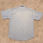 Most Wanted Denim Shirt Mens Large Light Blue Short Sleeve Louisiana Patch
