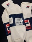 Vtg Socks Fila Crew 10-13 White 3 Pairs Basketball Ankle 80 s Nos 90s Rap Usa