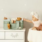 Baby Diaper Caddy Organizer Bag Portable Soft Sherpa Nursery Basket  Green