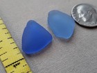 Genuine Pure Beach Sea Glass Surf Tumbled Cornflower Light Blue Small Frosted V1