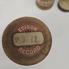 Vintage Phonograph Edison Gold Moulded Records Echo All Over The World Canisters