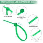 1000-pack Nylon Zip Ties 8 Inch 18 Lbs Zip Ties For Indoor outdoor  green 