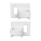 Hair Dryer Wall Holder Compatible With Bathroom Outlet     No-drill  White