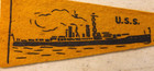 Vintage 1910s Wwi Uss N  Dakota Battleship Pennant Felt Ship Bread 9 5  Banner