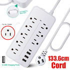 Us Power Strip Surge Protector 8 Ac Outlets 3 Usb Ports   Type C Port 4 Ft Cable