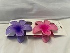 Plumeria Flower Hair Clips - Set 1  purple   Hot Pink  - Alligator Style