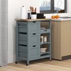 Rolling Kitchen Cart  Kitchen Island With Wood Top  Shelves   Drawers For Dining