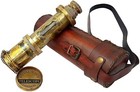 Antique Brass Telescope Marine Nautical Leather Pirate Spyglass Vintage Scope
