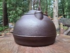 Vintage Wagner K Ware Sydney Ohio Cast Iron Steam Kettle With Coil Wire Handle