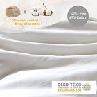  French Linen Duvet Cover Set 104 x 92 - 5 Pieces  1 King 5pcs-off White