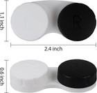 16 Pack Mini Contact Lens Case Box - Black Bulk Holder Container