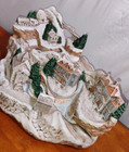 Large Tampa Bay Mold Co Winter Train Scene Houses Christmas Vintage Ceramic