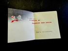 1 Vtg 1939 Xmas Greeting Card Lovely Snowman Couple In View Of Festive Window