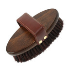 Horse Stiff Body Brush   wooden Body With Leather Strap  Professional Equine Care