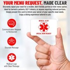 Bariatric Card For Restaurants  Portion Control Request For Bariatric  Set Of 2