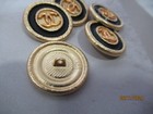 Chanel 5  Gold Tone Metal  Black  Buttons  Cc Logo 23 Mm   Almost 1   Lot Five