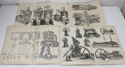 14 Engineering Antique Prints Vintage Book Plates Steam Locomotion Technology