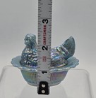 Pair Mosser Georgia Blue Carnival Hen On Nest 6 5    Mini Salt Cellar New Usa