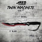 2 Pc Full Tang Red Guardian Ninja Sword Machete Knife Set Tactical Hunting Sharp