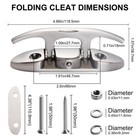 5  Flip-up Boat Cleats  2-pack   316 Stainless Steel Folding Dock Cleats For    