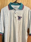 Brunswick Vintage 1990s Rhino Pro Bowling Polo  Size Xl Grey teal pink