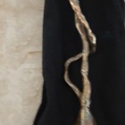 Aram Gold Metal Serving Spoon Glossy Finish Textured Handle With Pouch