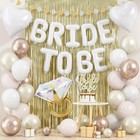 White Gold Bachelorette Party Decorations  Bride To Be Mylar Foil Letter Ball   