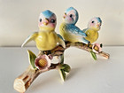 Vtg Norcrest 3 Bluebirds On A Dogwood Tree Branch Pink Spring Blossoms