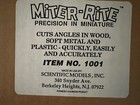 Vintage New In Box Miter-rite Tool By Scientific Models  Inc Vintage Tool 1001