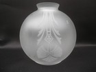 Antique Art Nouveau Etch Frosted Glass Oil Lamp Shade With  3 1 4  Fitter