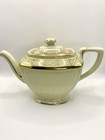Vintage Hall s China 6 Cup Teapot W lid Ivory W  Gold Trim Usa  0118