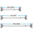 Stainless Steel Telescopic Shower Curtain Rail Rod Adjustable 25 6in-86 6in