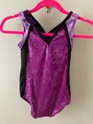 Gk Girls Purple And Black Gymnastics Leotard Cxs