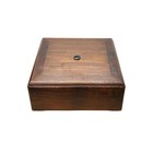 Oriental Plain Surface Brown Natural Wood Small Square Accent Box Gb279