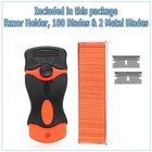 100 Pcs Plastic Razor Blades   2 Razor Scraper Double Edged Sticker Removal Tool