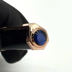 Cartier Black   Rose Gold Ballpoint Pen     Blue Cabochon Accent Collectors Piece