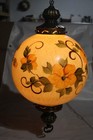 Vintage Large Floral Pattern  Faux Brass Hanging Swag Lamp - Bright   Dim Works