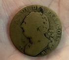 18th Century Pictorial Engraved Coin Convict love Token French Sol 1793 Dog