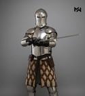 Medieval Knight Barbuta Armor Set   Handmade Steel Armour Larp Battle Costume