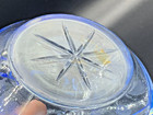 Art Deco Bohemian Blue Etched Cut Glass Perfume Scent Bottle With Stopper C 1930