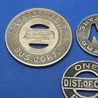 Lot Of 9 Vintage Transit   Fare Tokens Mixed Cities Nickel copper Circulated