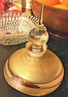 Antique Perfume Decanter Cut Glass Gold Paint Long Pointed Stopper Gorgeous Euc