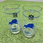 Vintage-detroit Lions Promo Glasses -mobil Gas Station From The 1980   s