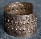 Vintage Egyptian Zar Tribal Cuff Bracelet 900 Silver Bedouin Ritual Amulet 42g
